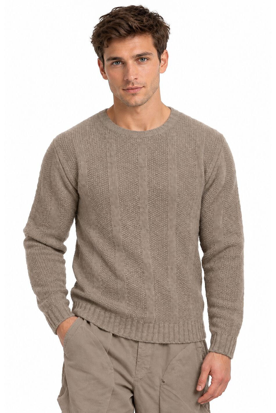 NEPAL B K3 - HEAVY RIB CREW SWEATER WOOL MIX