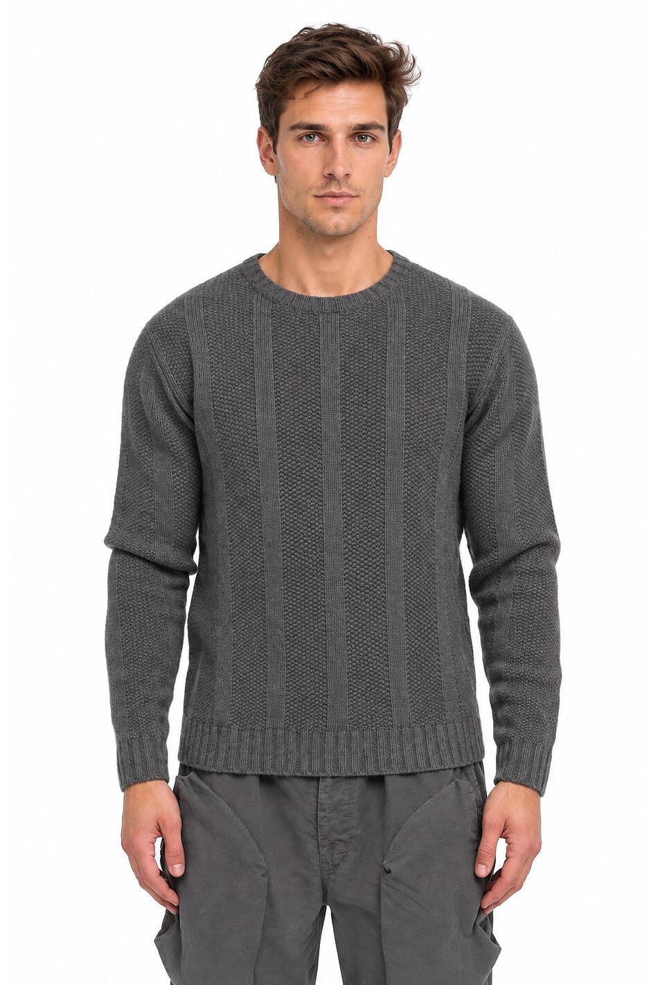 NEPAL B K3 - HEAVY RIB CREW SWEATER WOOL MIX