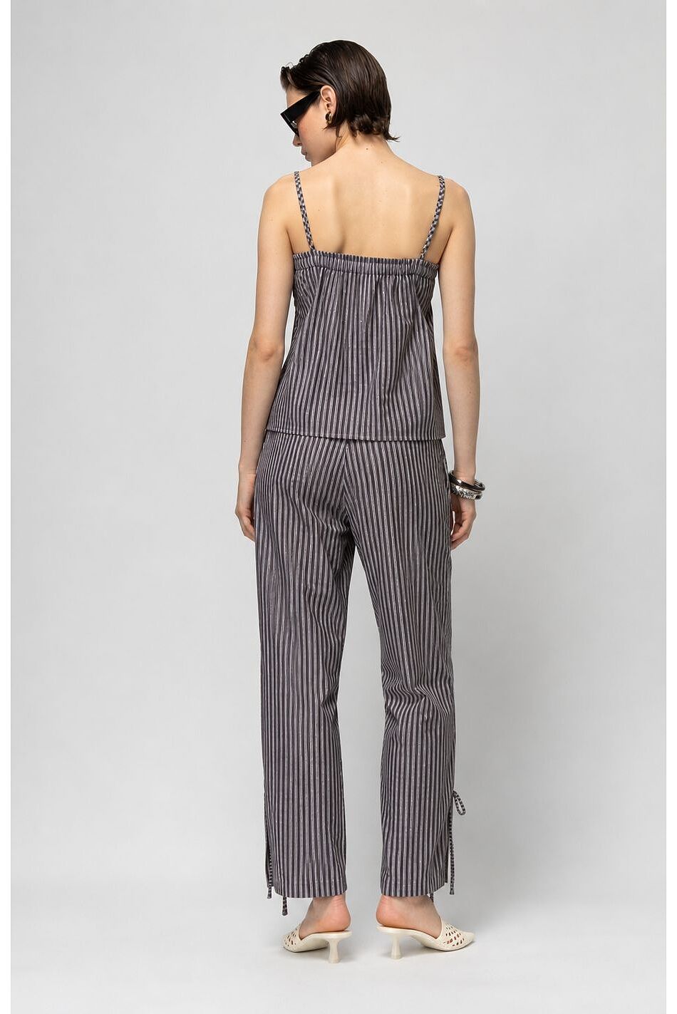 MOON HEAT BROWN STRIPED PANTS