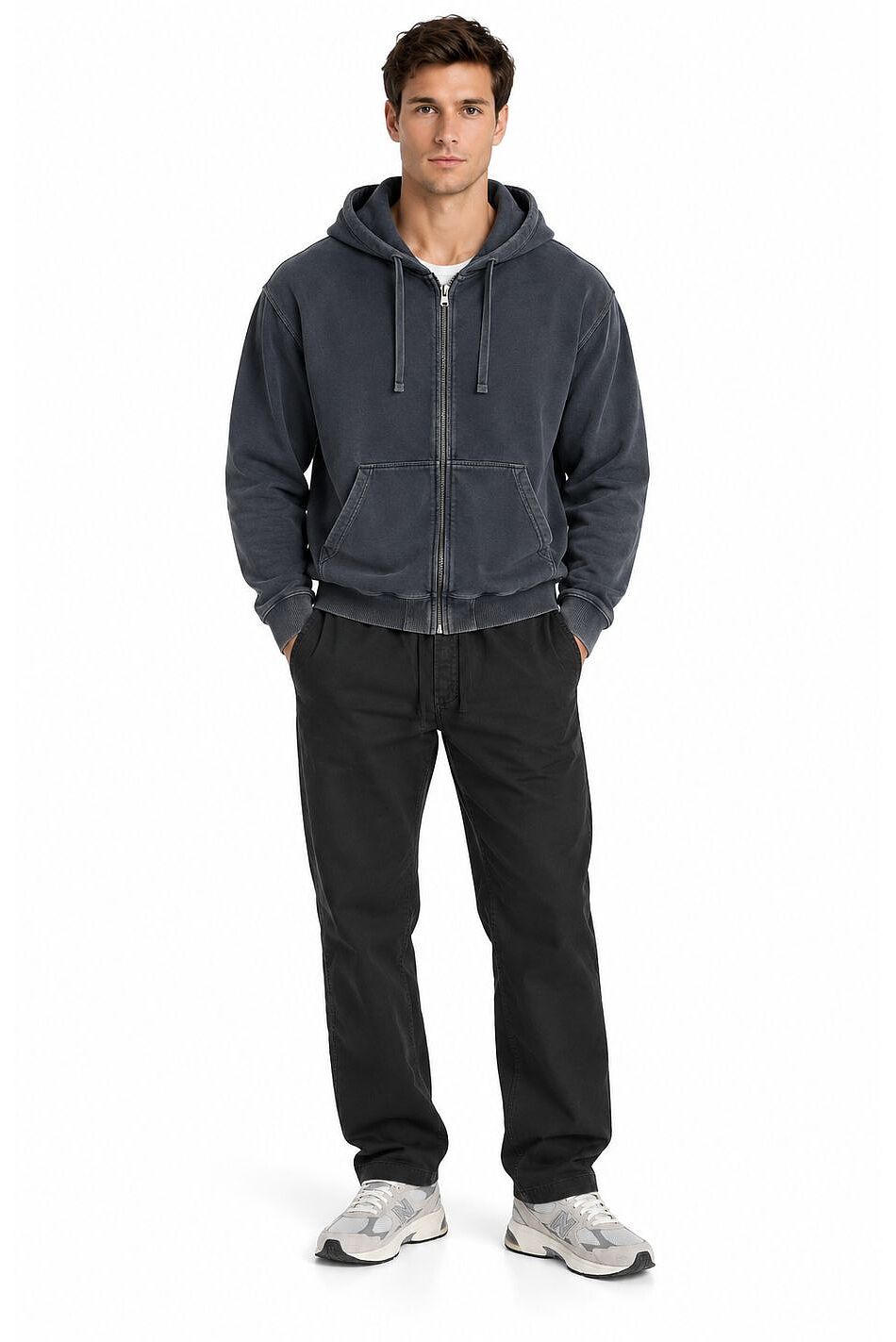 MAN LS HOODED SWEATSHIRT ZIP