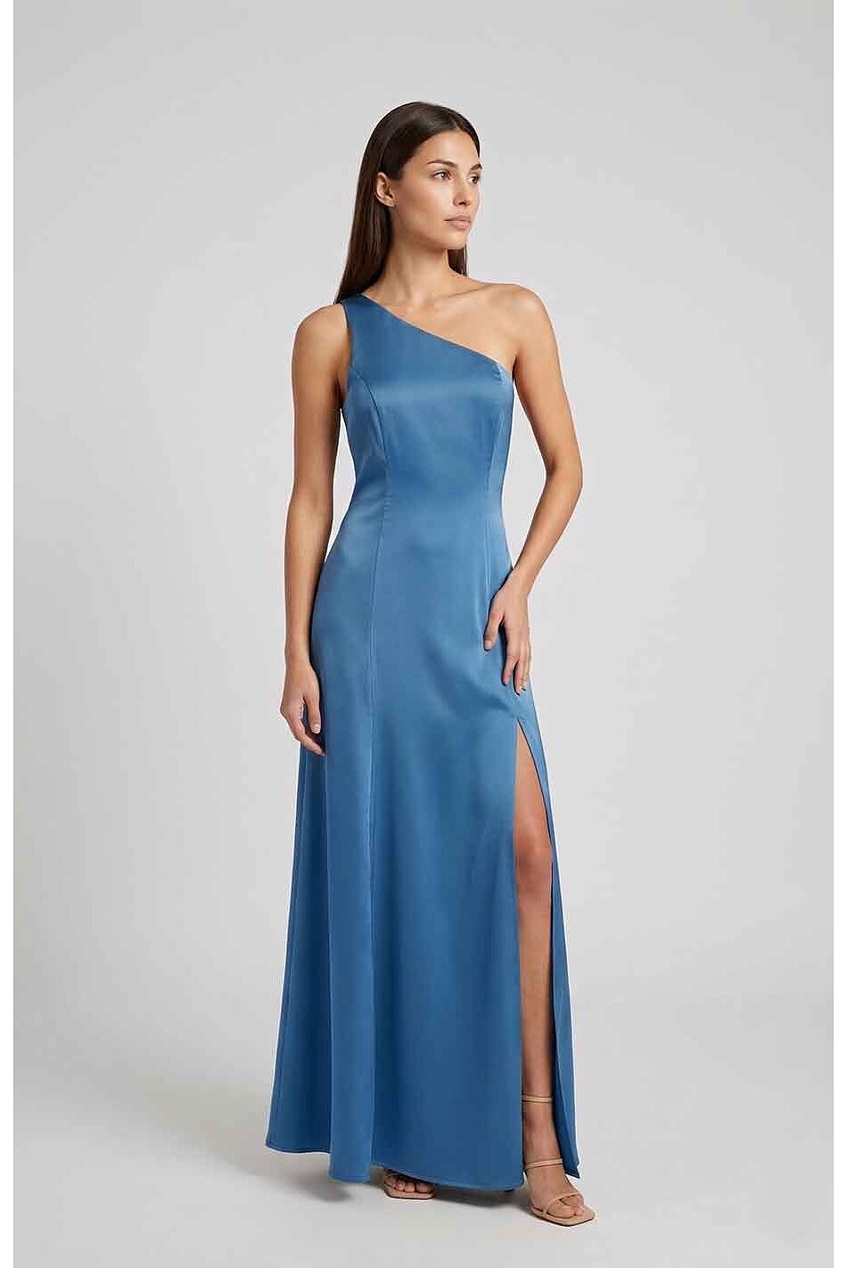 ONE SHOULDER FLARED DRESS
