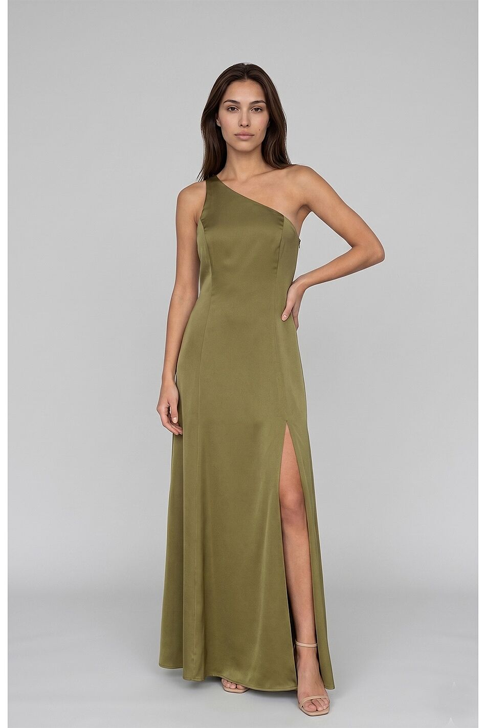 ONE SHOULDER FLARED DRESS