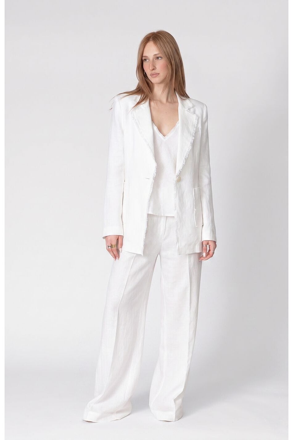 LINEN FRINGE BLAZER