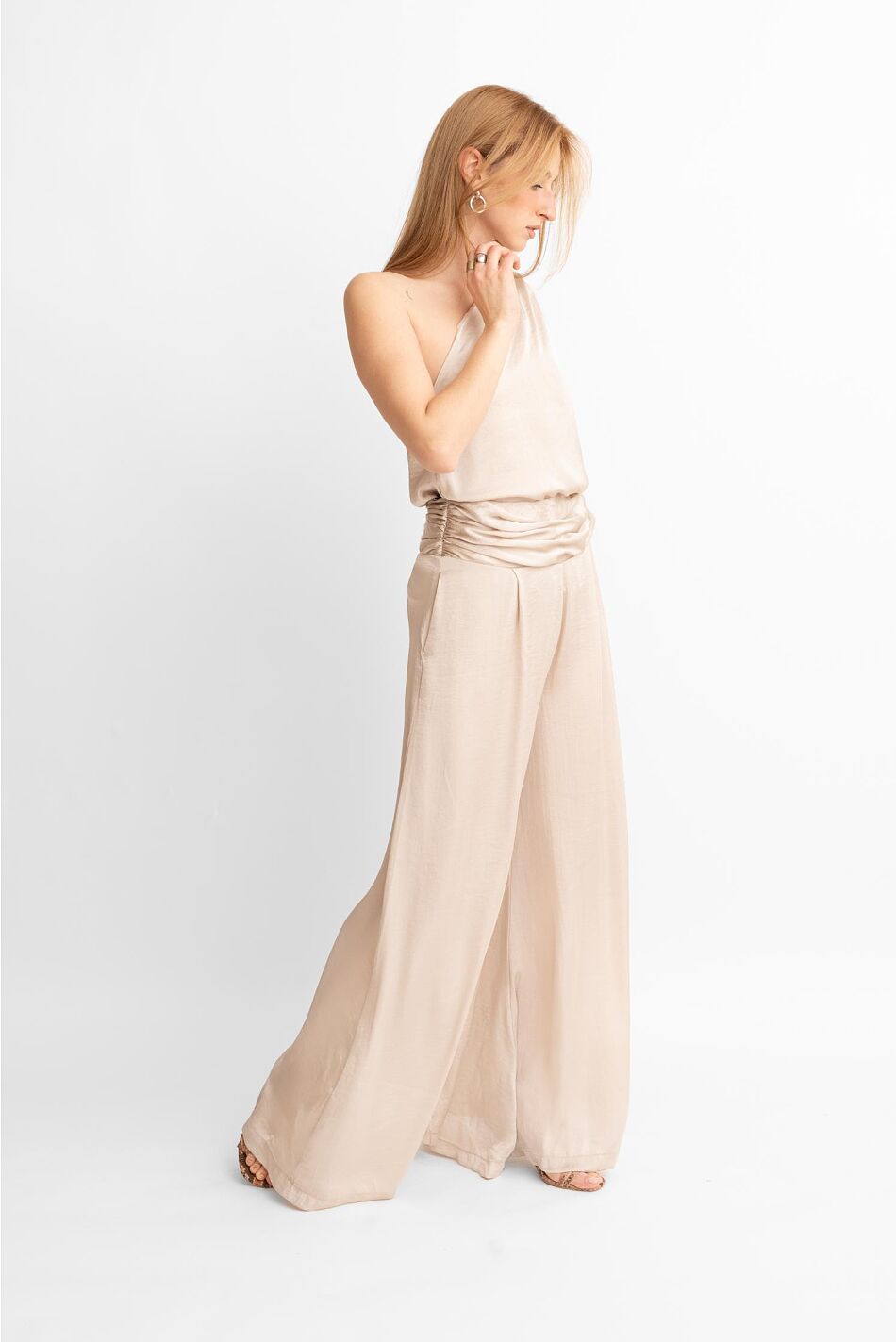 SATIN FLARED PANTS