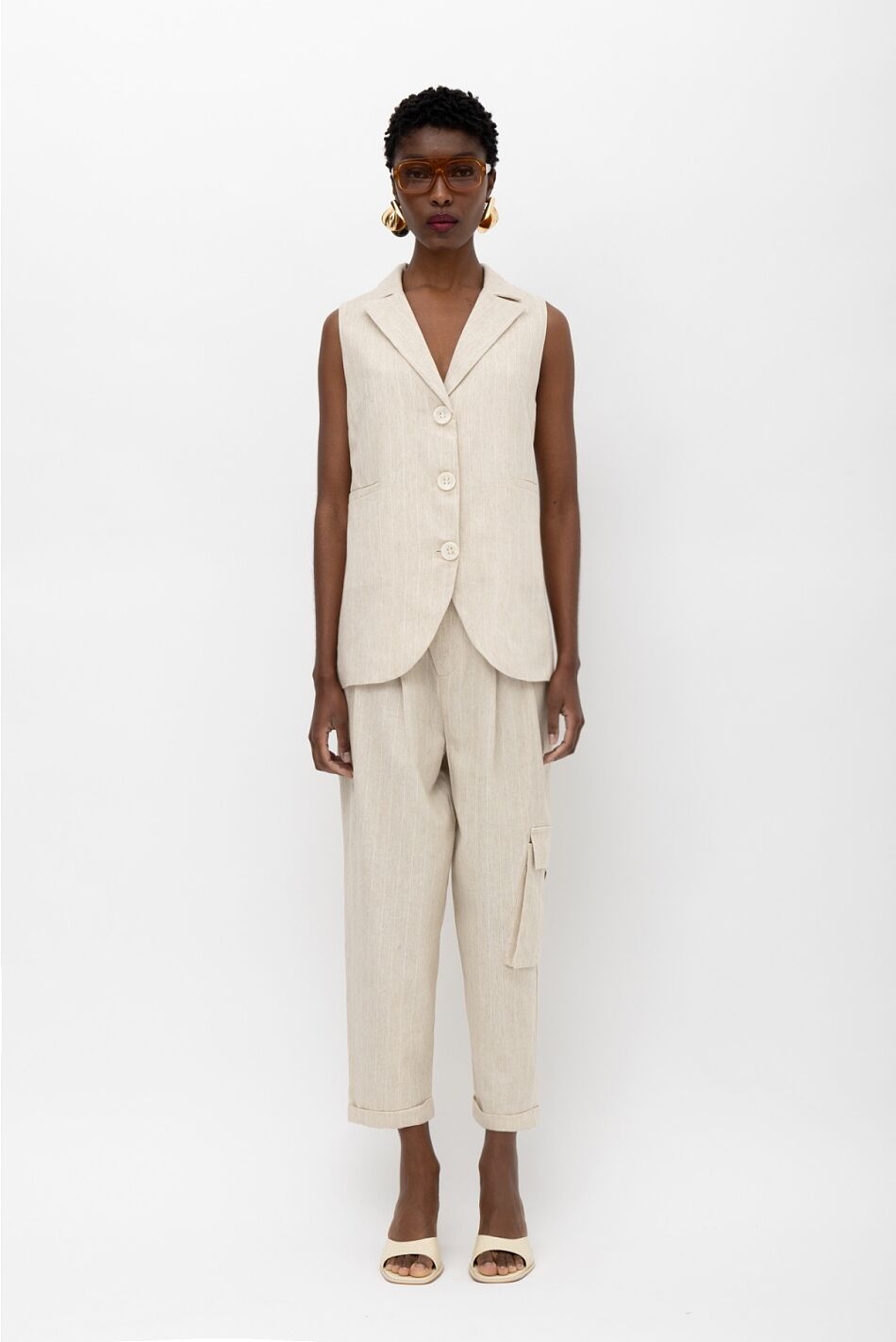 ZULU PLEATED STRIPES CARGO PANTS