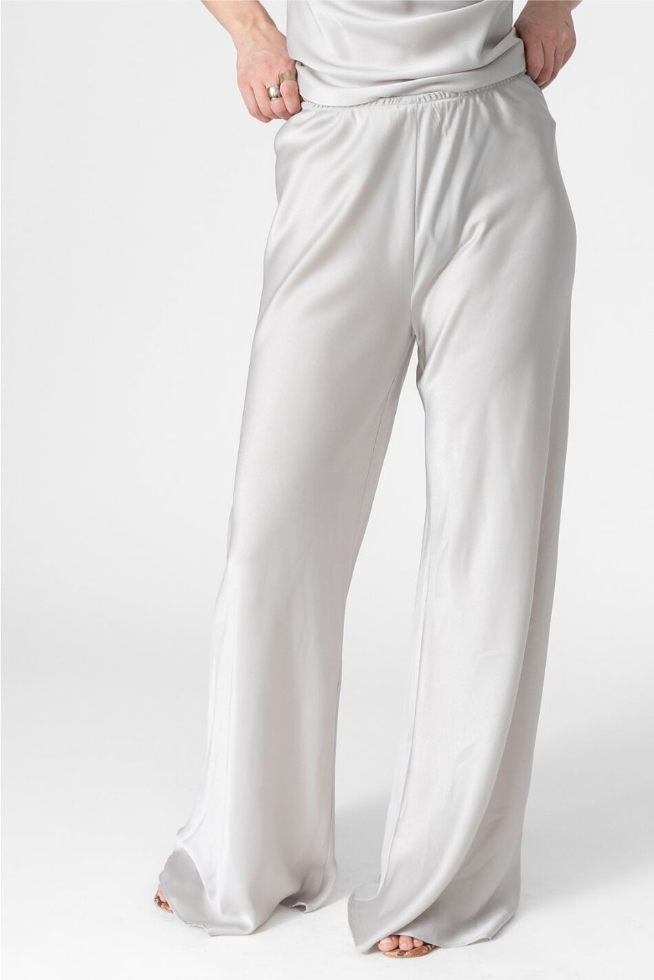 SATIN FLARED PANTS