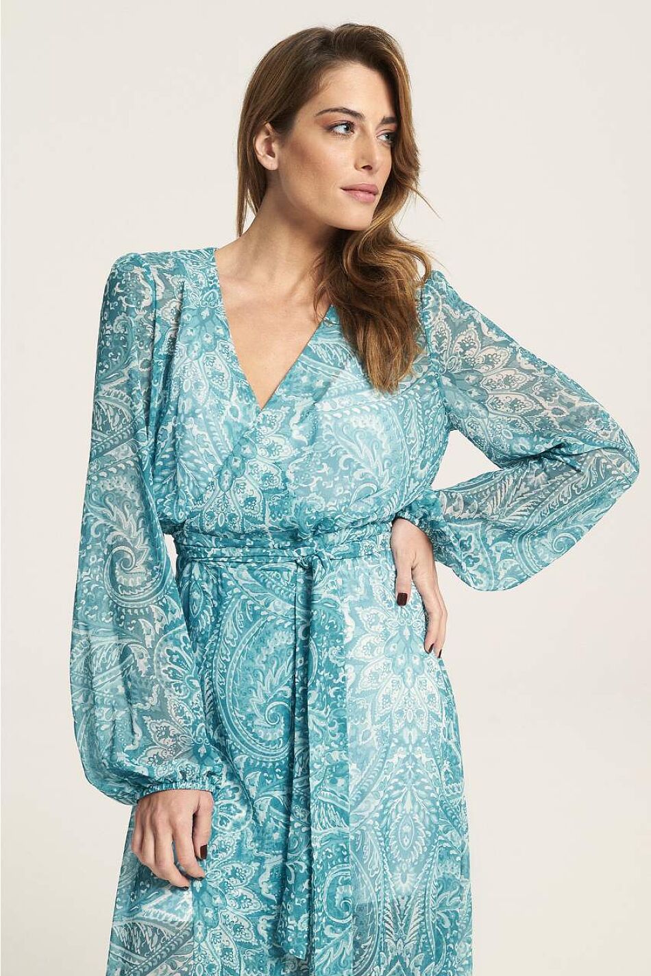 MOMENTUM GREEN WRAP DRESS