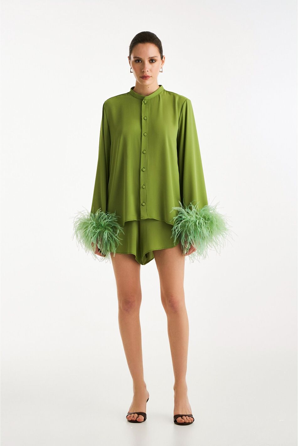 SATIN ROBE SHIRT