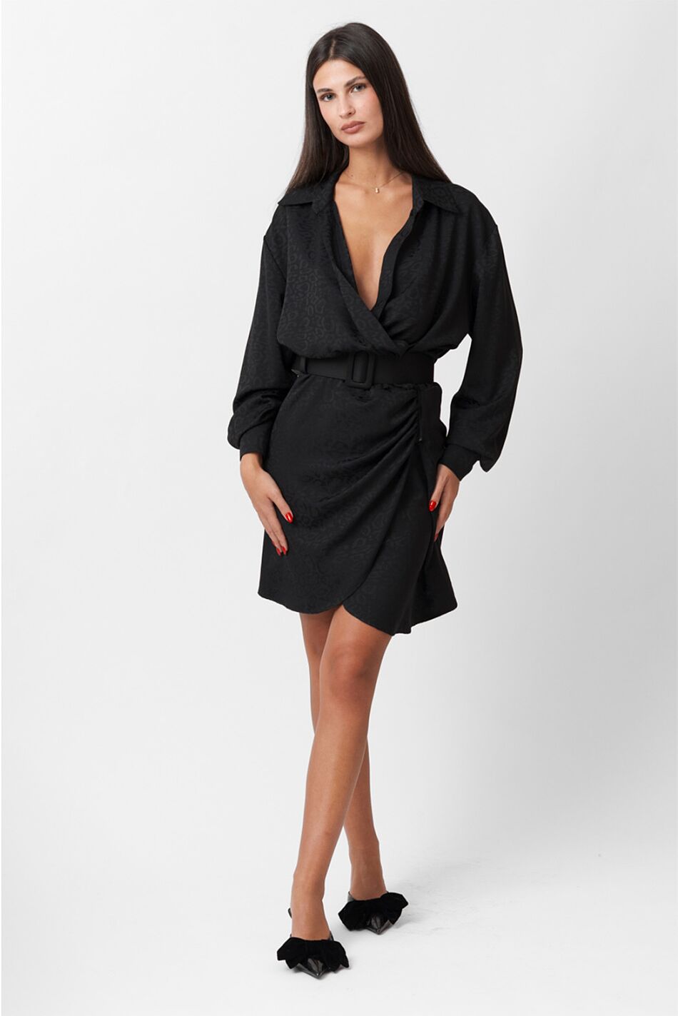 PLEATED SHIRT DRESS