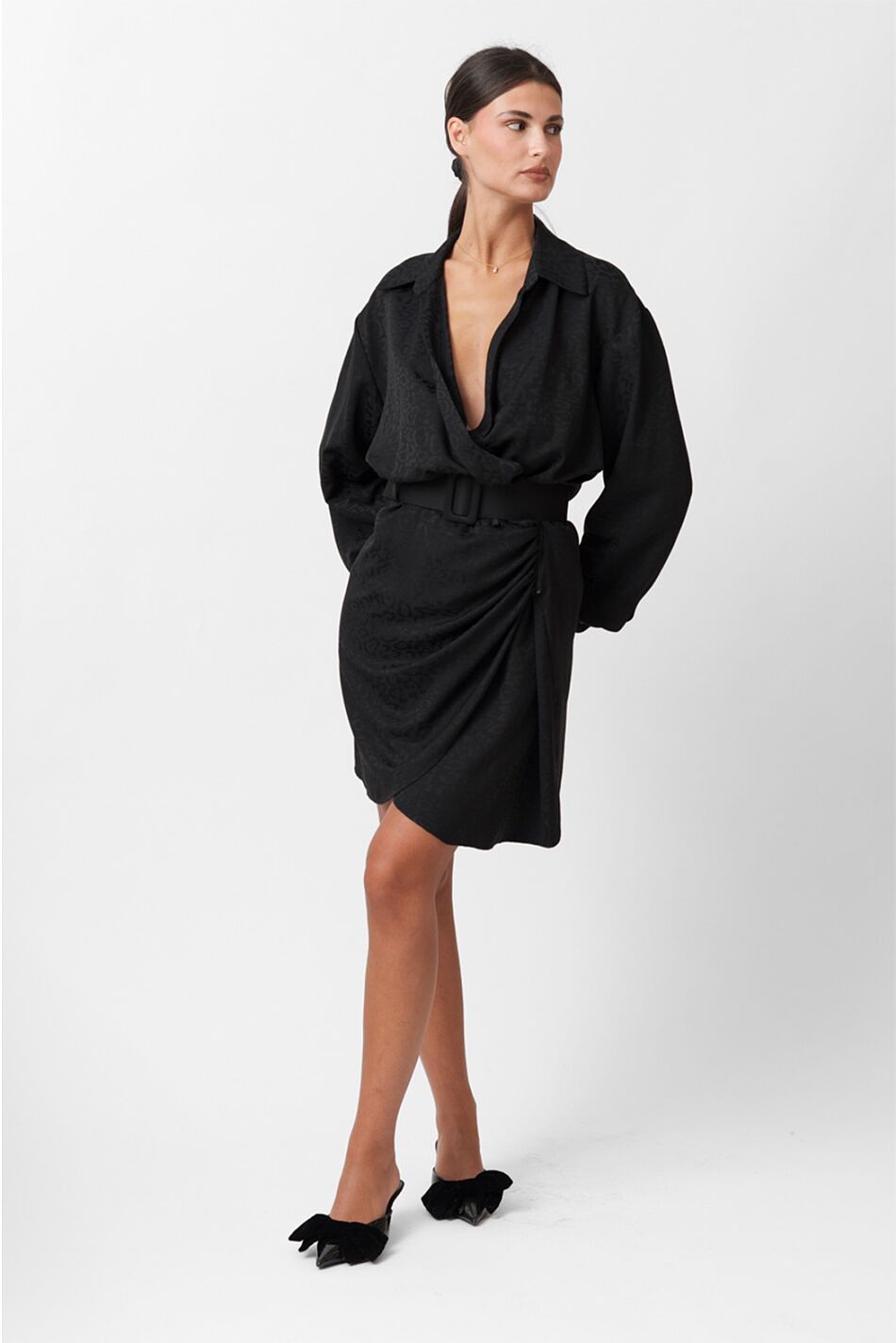 PLEATED SHIRT DRESS