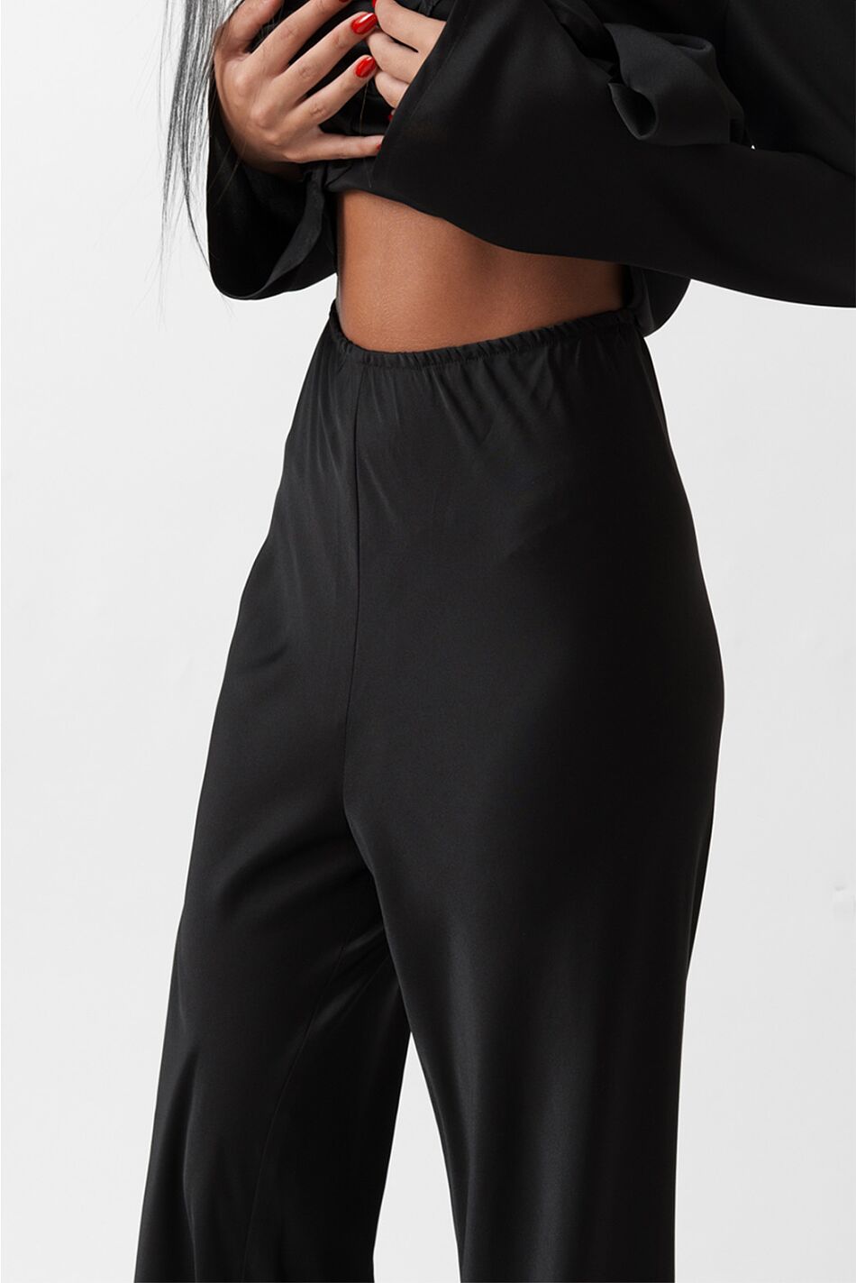 SATIN FLARED PANTS