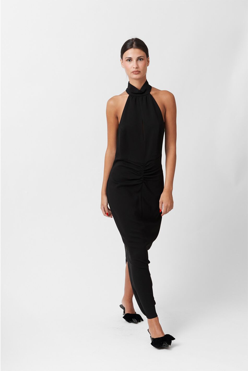 HIGH NECK FITTED DRESS