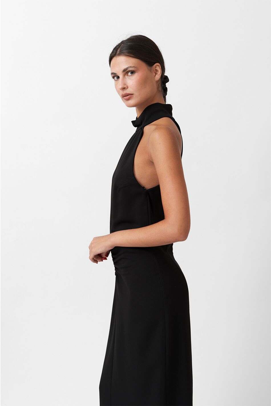 HIGH NECK FITTED DRESS