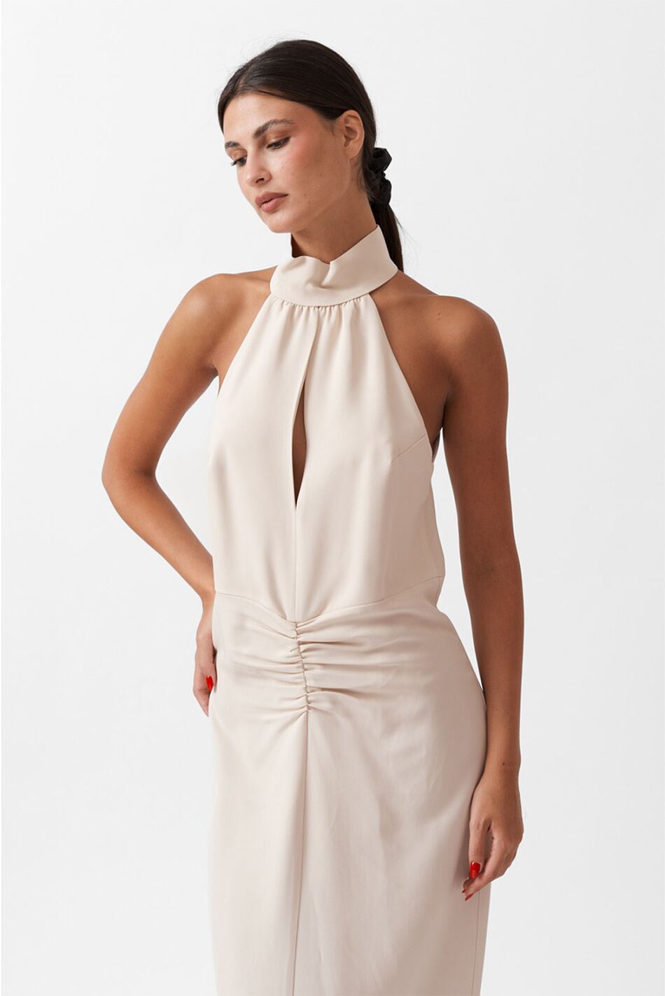 HIGH NECK FITTED DRESS