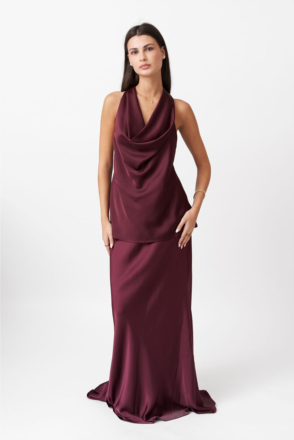 SATIN DRAPE TOP