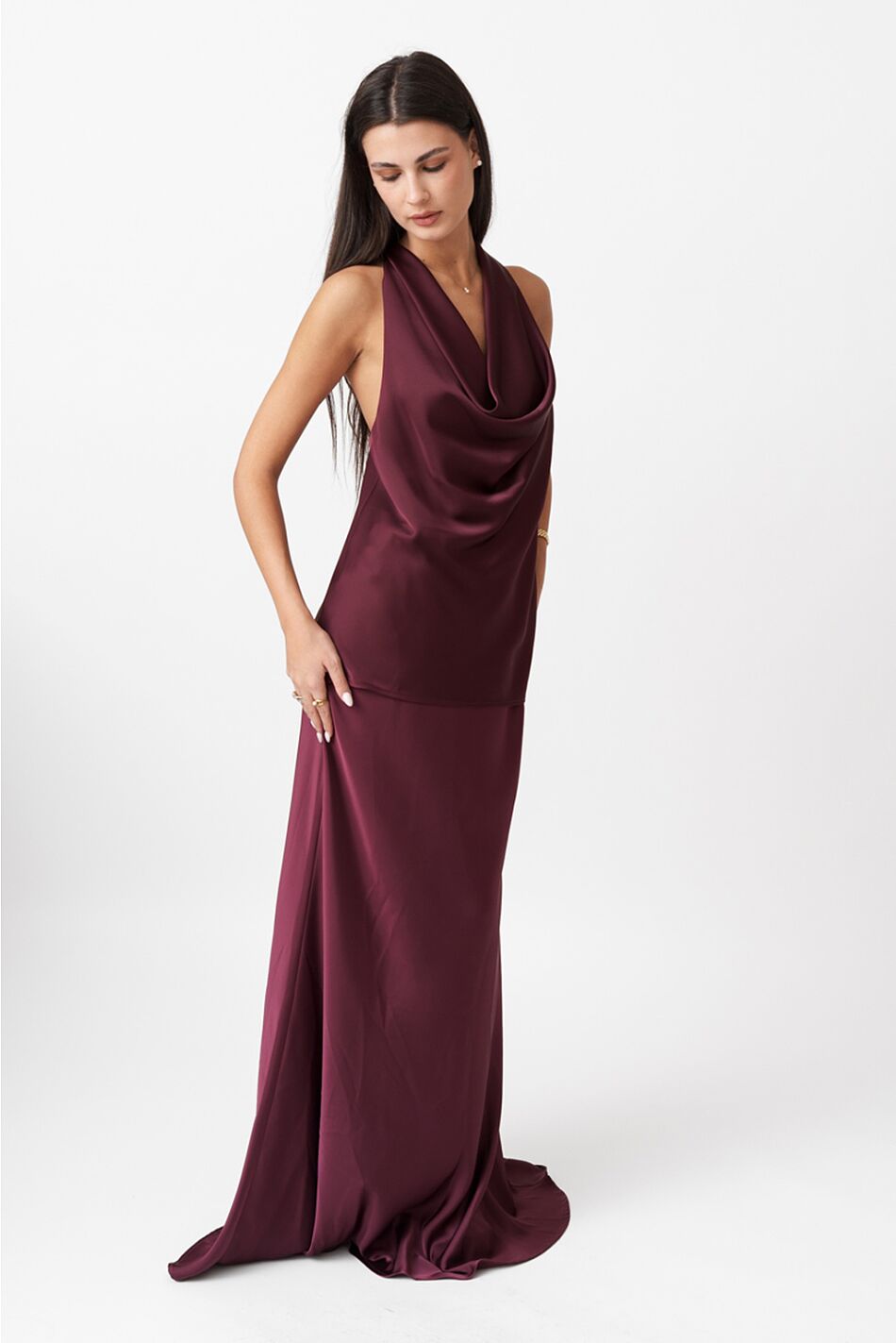 SATIN DRAPE TOP