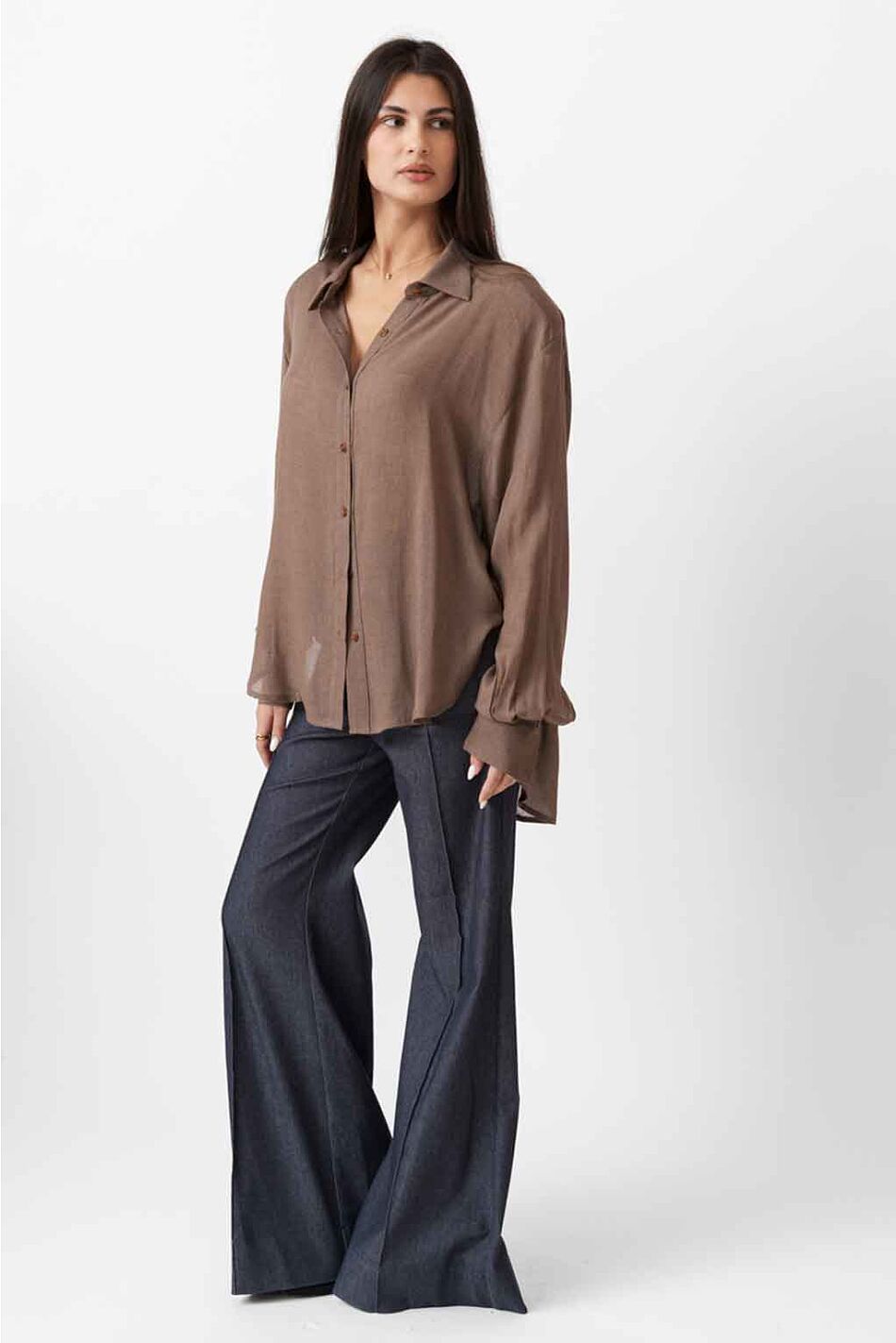 WOOL BLENDED SHEER SHIRT