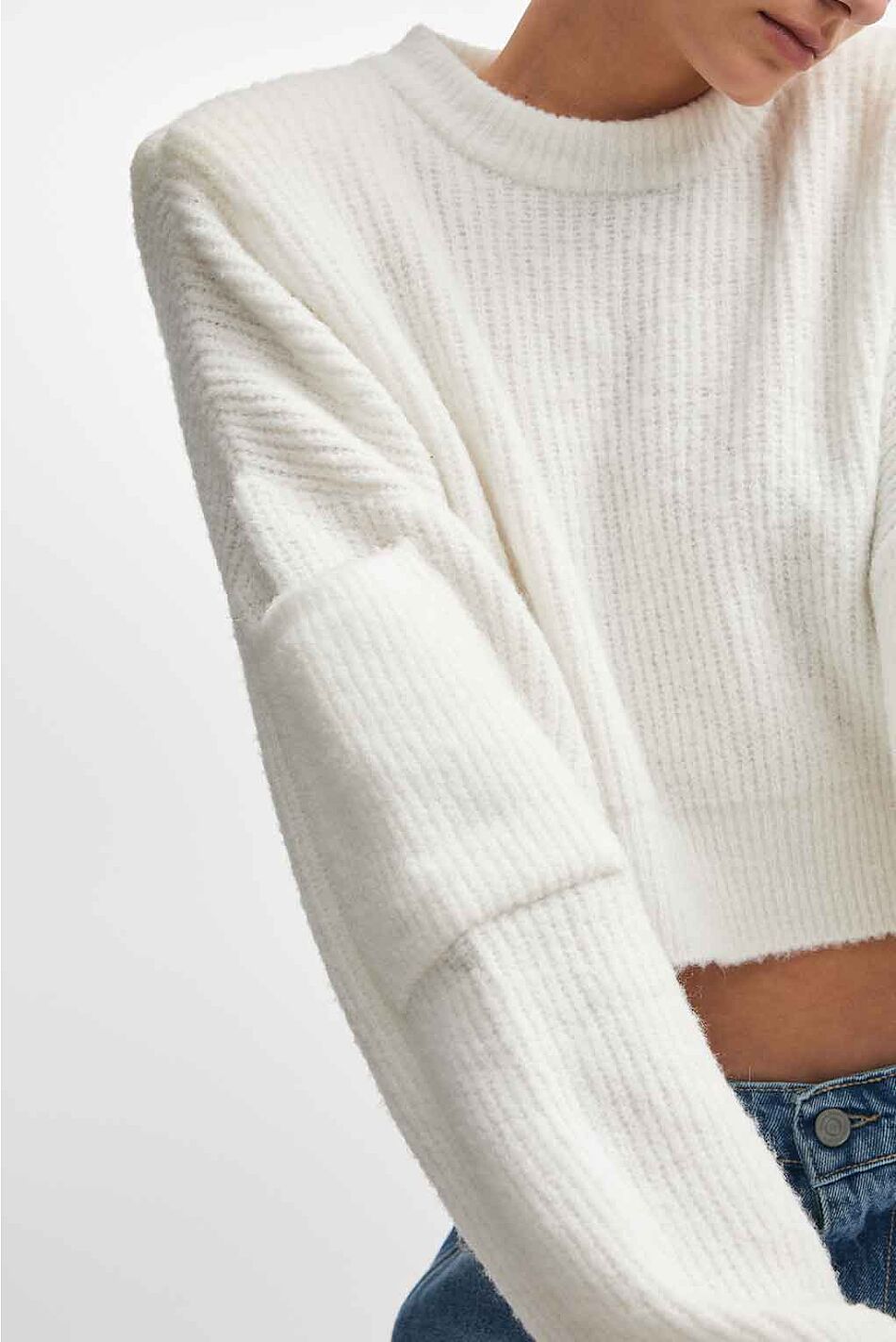 DONNA KNITTED CROPPED BLOUSE