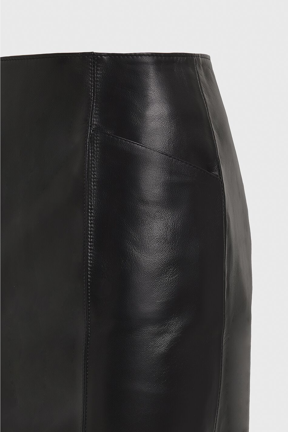 LONDON LEATHER MIDI SKIRT