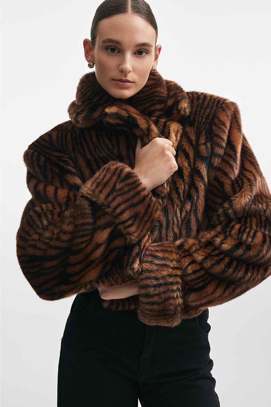 THROWBACK FUR CROPPED JACKET