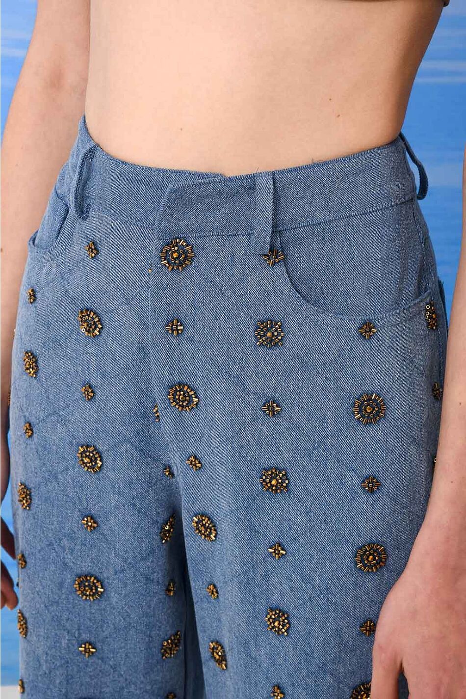 AMBER ALLOVER BEADED PANTS