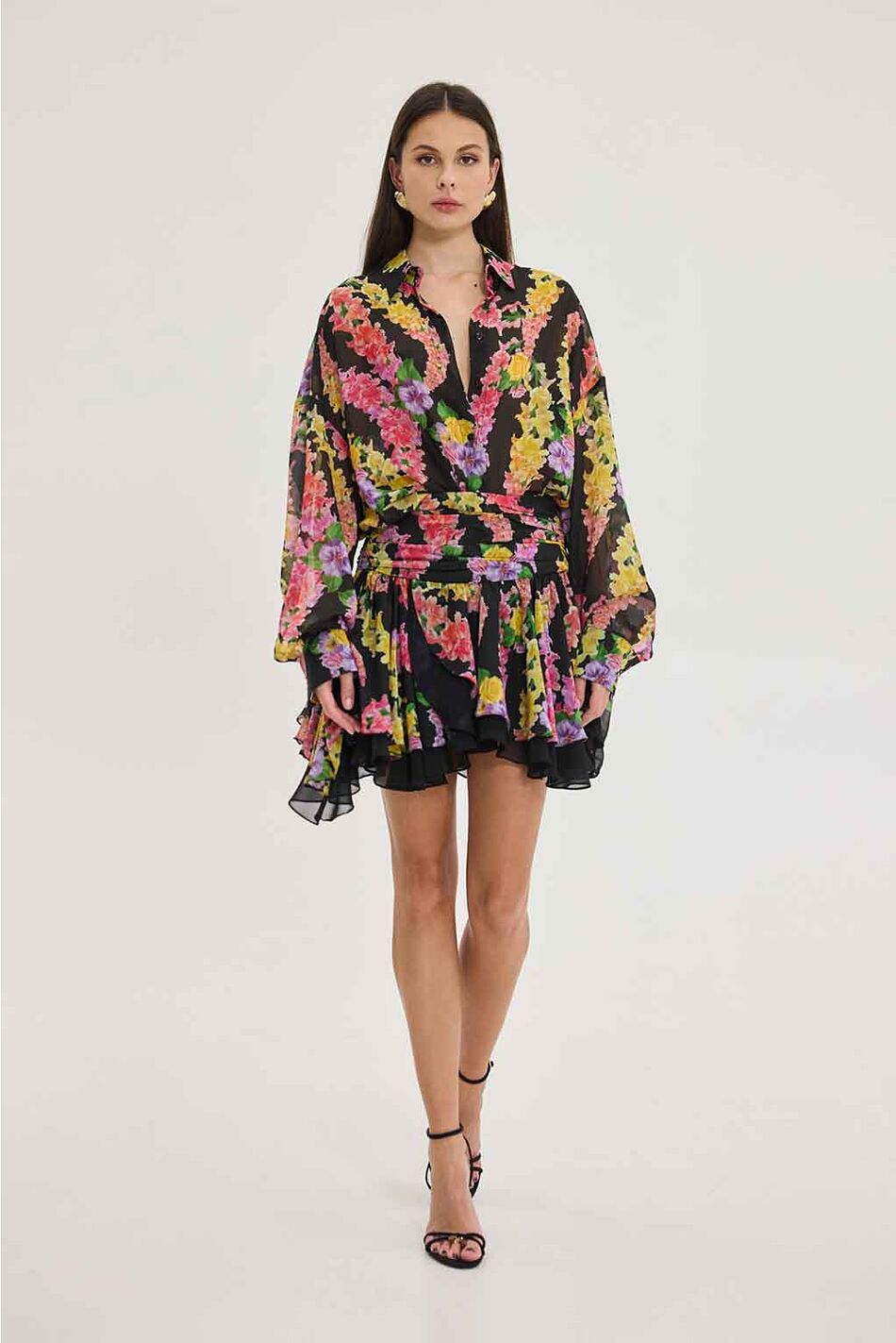 HEATHER SHIRT DRAGON FLOWER BLACK