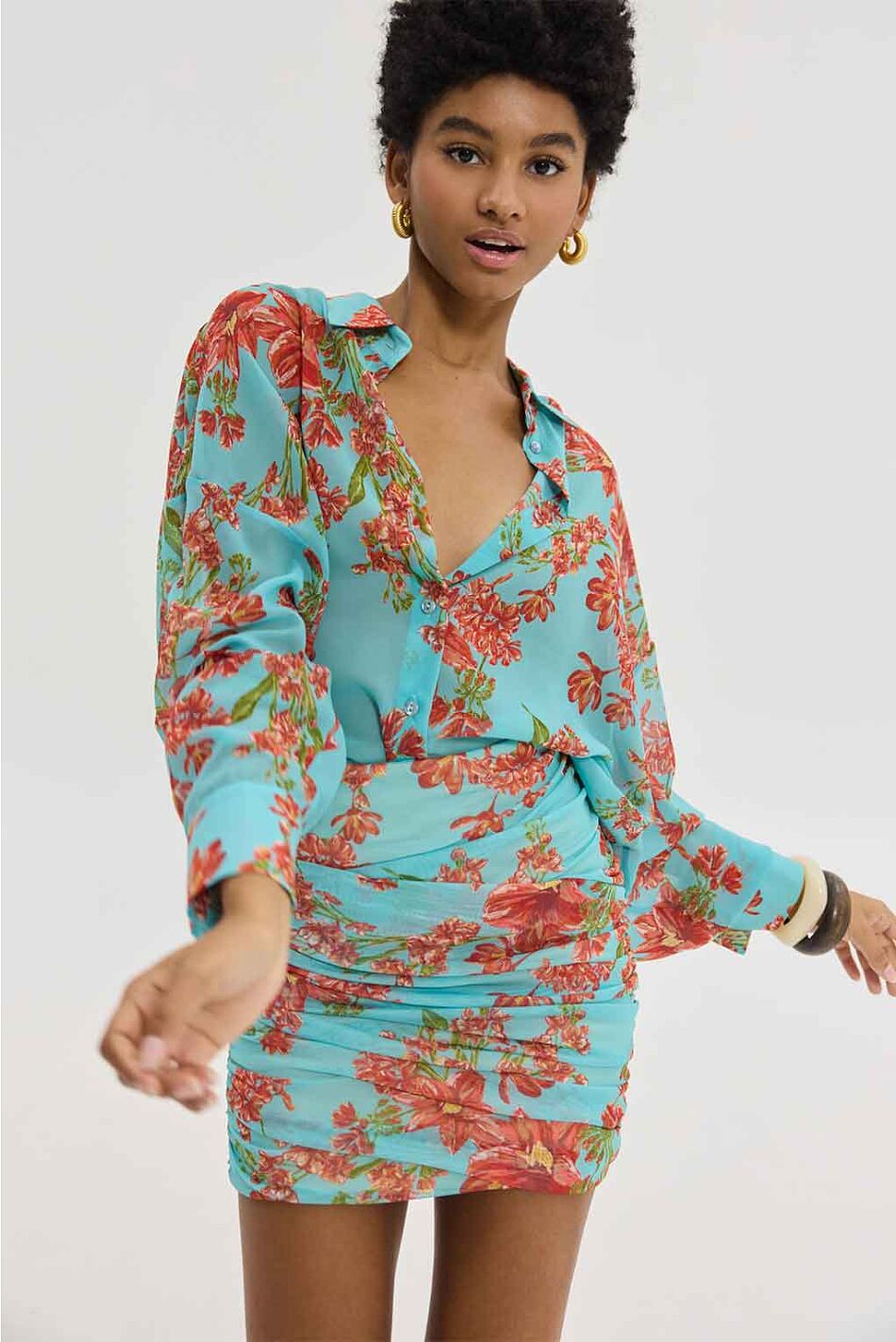 HEATHER SHIRT CRAYON AQUA