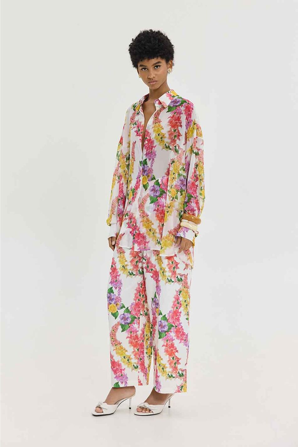 HEATHER SHIRT DRAGON FLOWER WHITE
