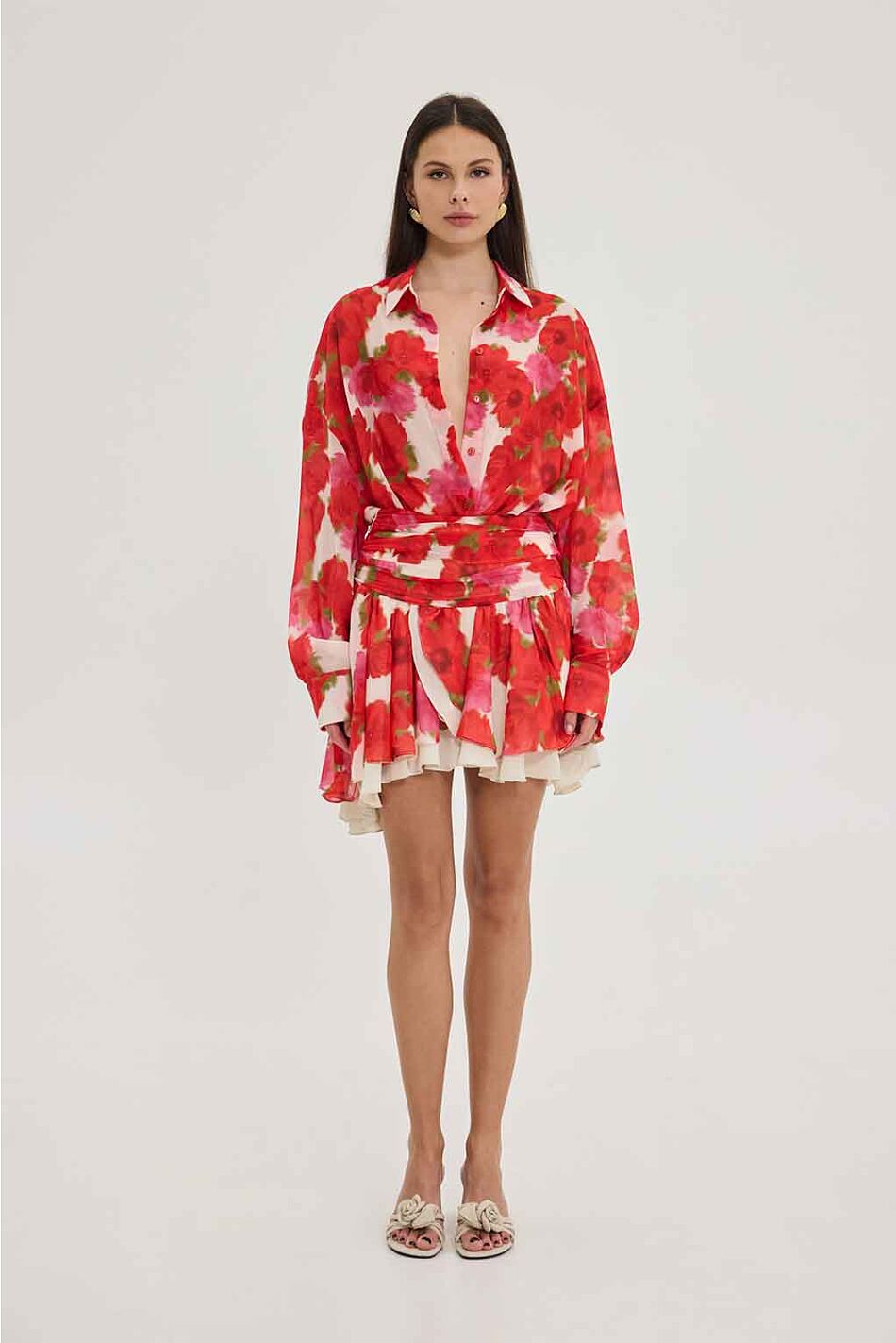 HEATHER SHIRT BLOOMING SKY RED