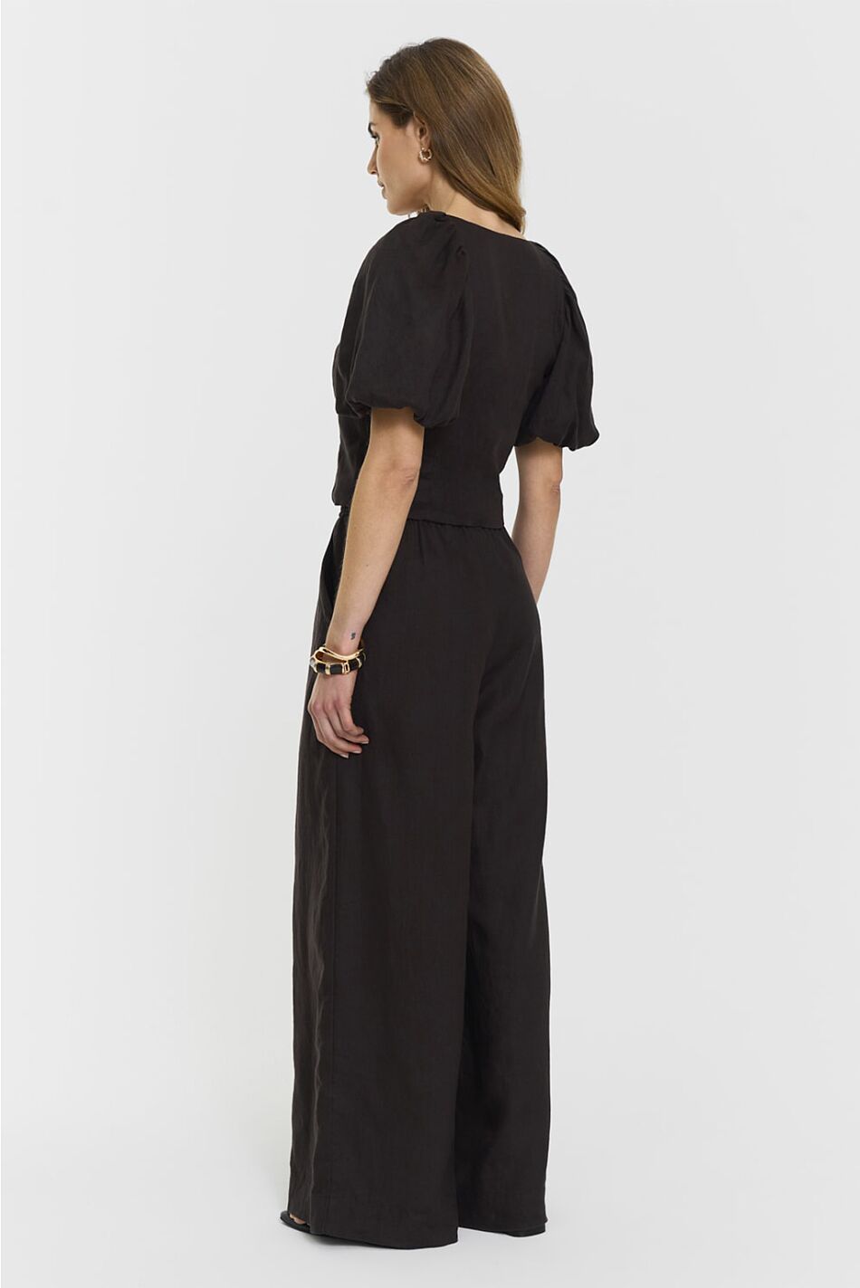 APRILIA LINEN TROUSERS COFFEE
