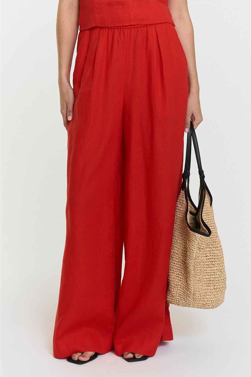 APRILIA LINEN TROUSERS POPPY RED