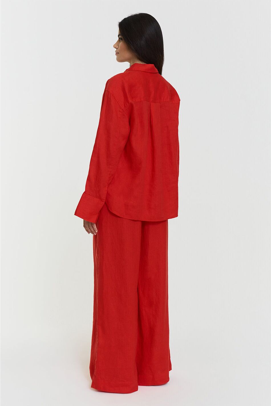APRILIA LINEN TROUSERS POPPY RED