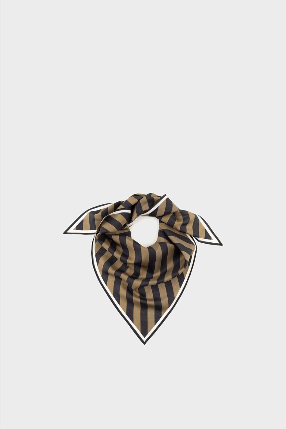 ERINNA SILK SCARF BLACK BEIGE
