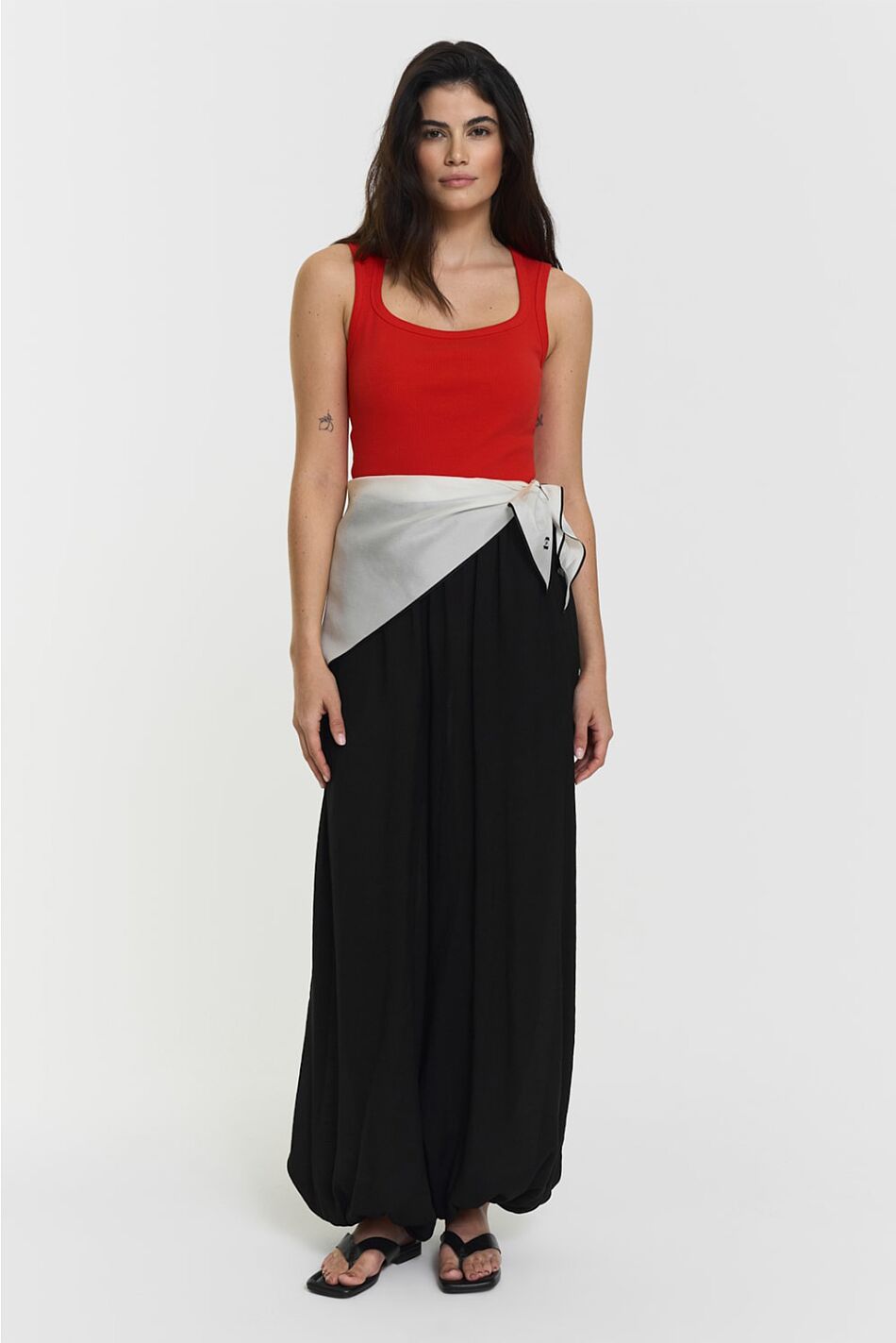 ERINNA SILK SCARF OFF WHITE
