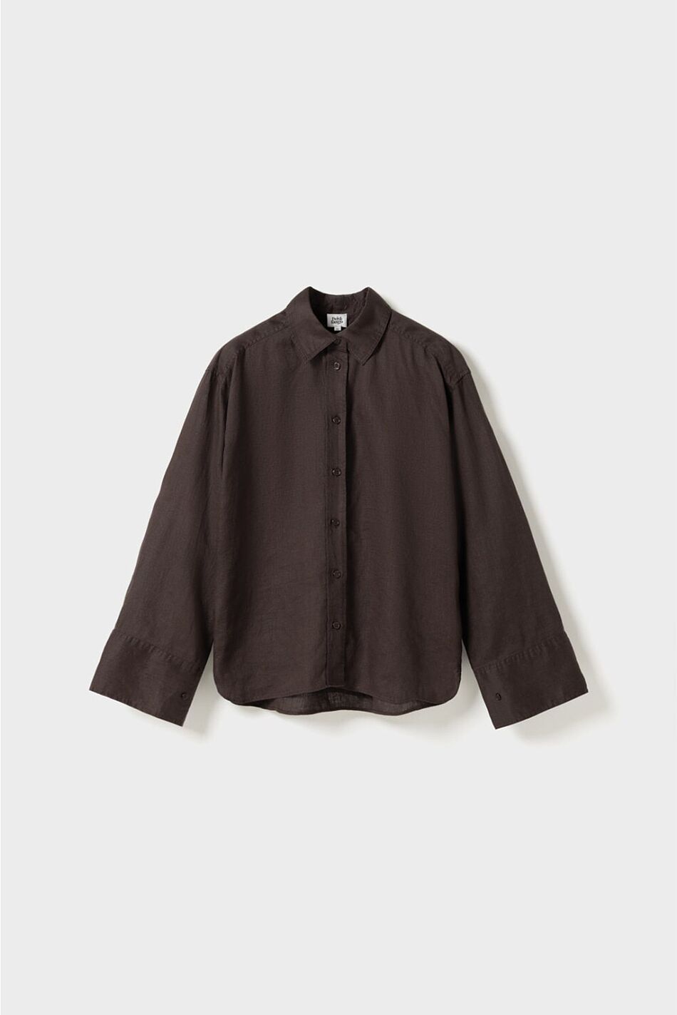 EVIANNA LINEN SHIRT COFFEE