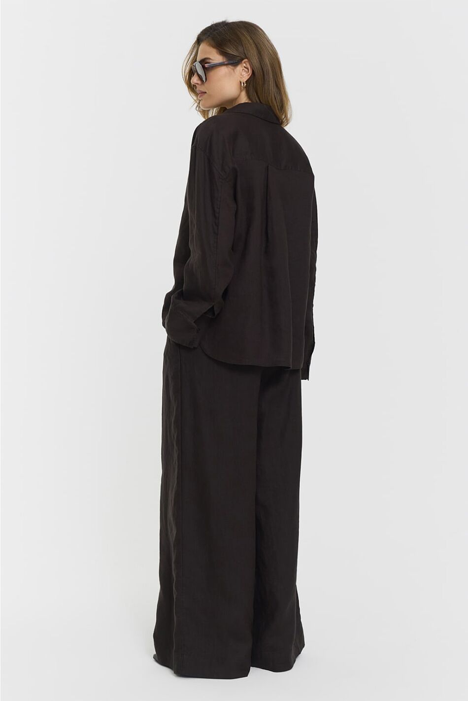 EVIANNA LINEN SHIRT COFFEE