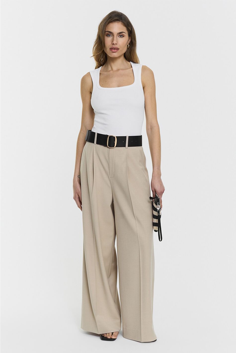 HENNY TROUSERS LT BEIGE MELAN