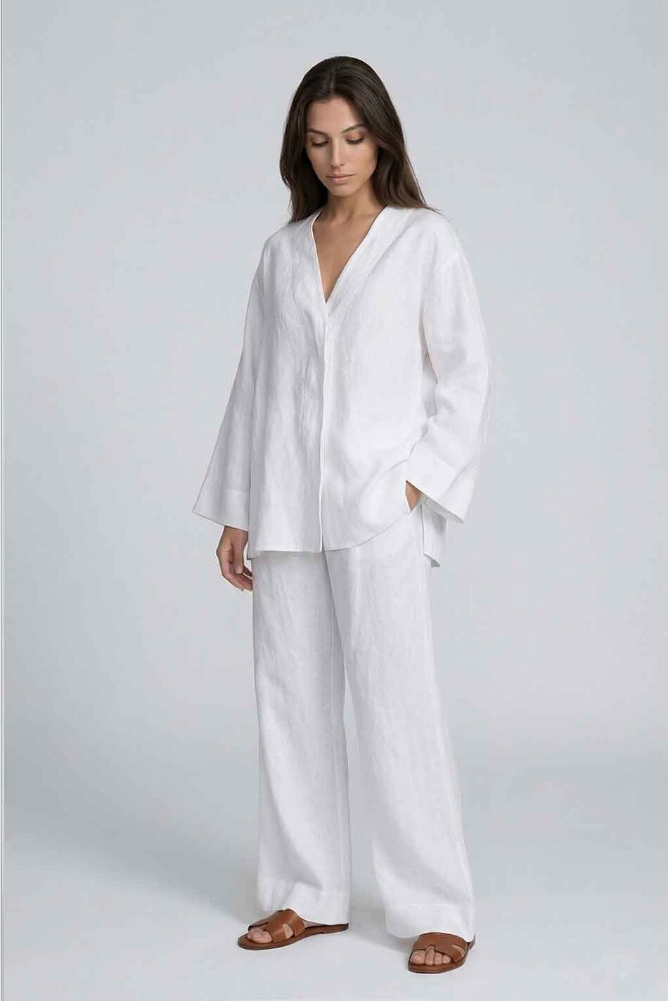 LINEN FLARED PANTS
