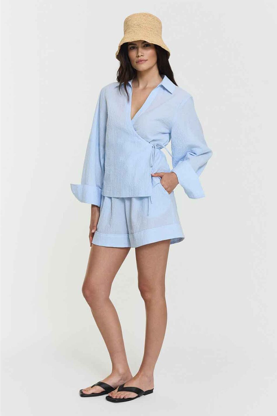 LUSIN SHORTS PALE BLUE STRIPE