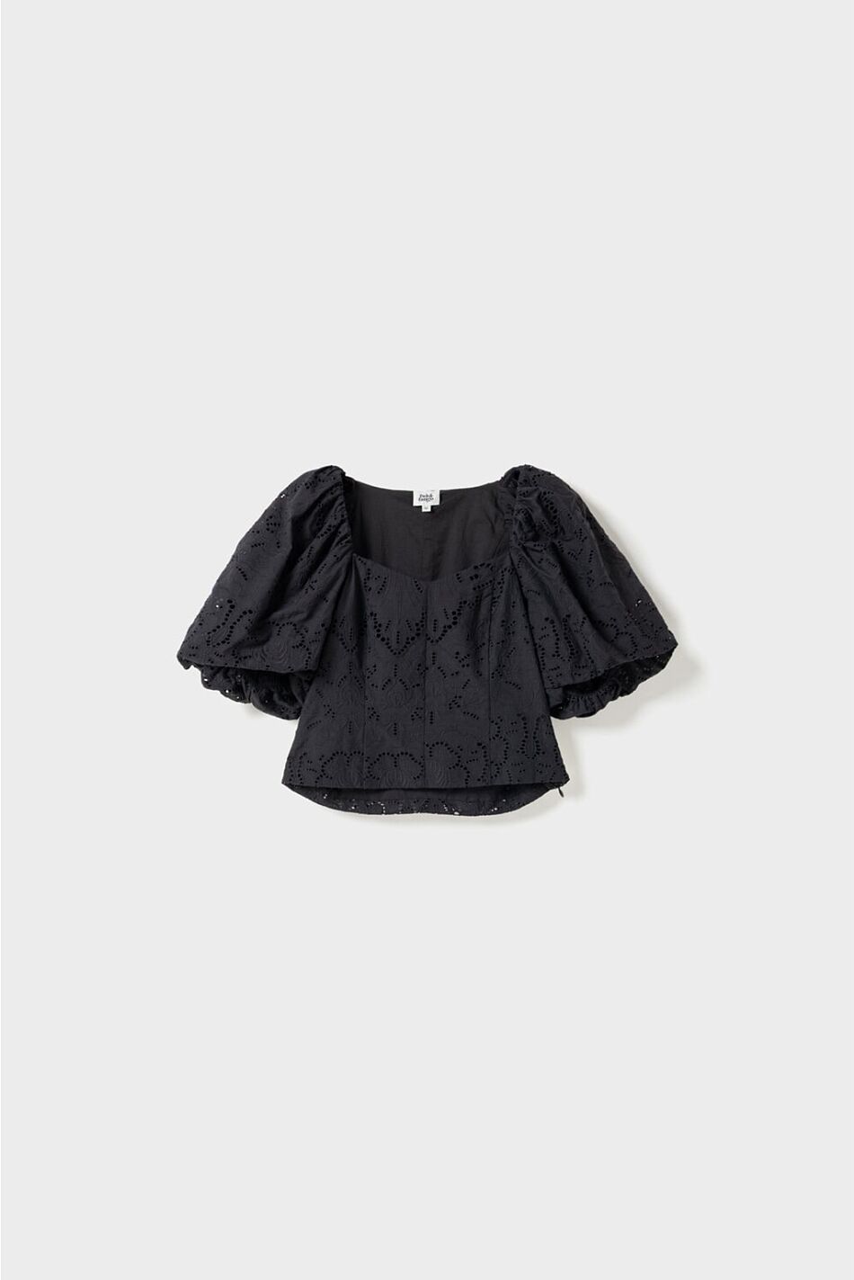 MANDIE BRODERIE BLOUSE BLACK