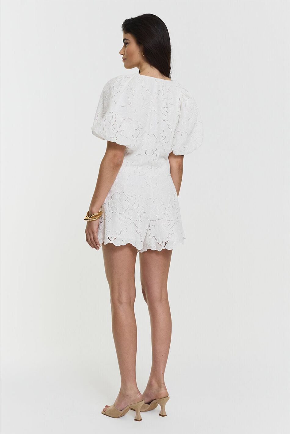MANDIE BRODERIE BLOUSE WHITE