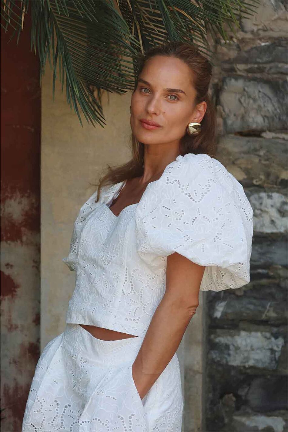 MANDIE BRODERIE BLOUSE WHITE