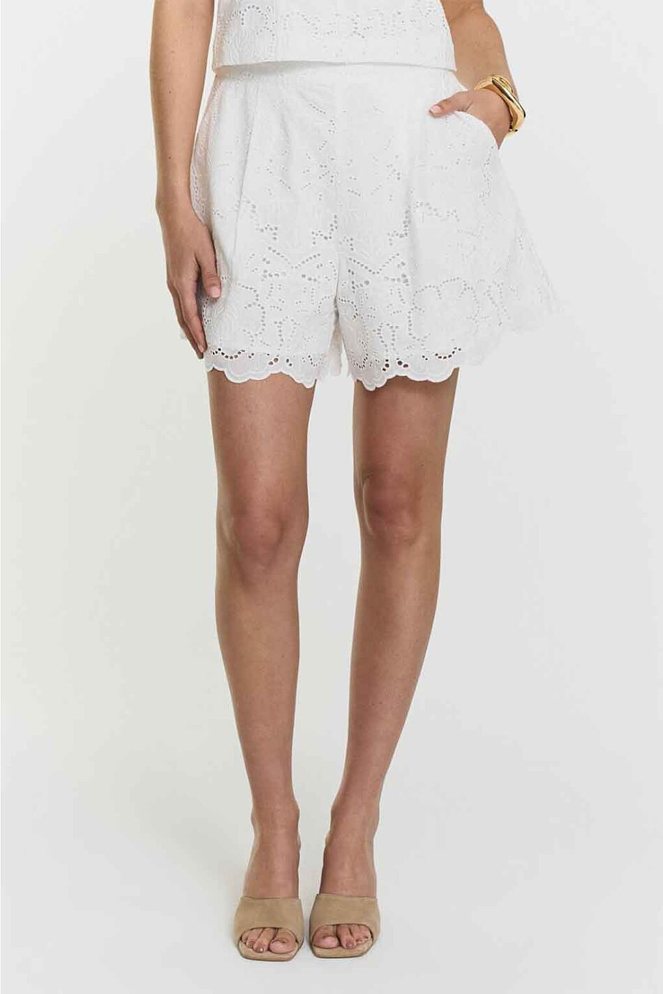 MEIRA BRODERIE SHORTS WHITE