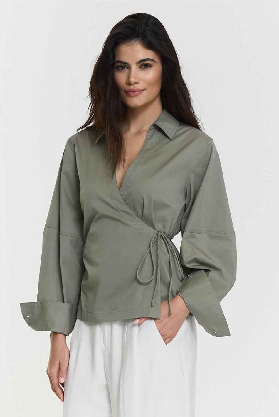 MELLA WRAP SHIRT KHAKI
