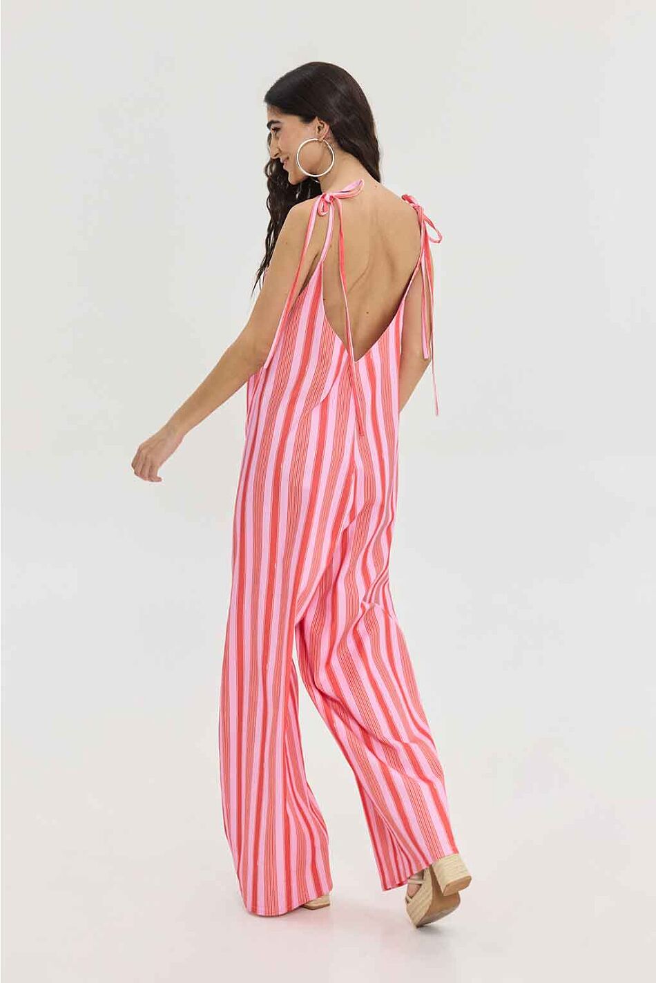 MICAELA JUMPSUIT PINK STRIPES