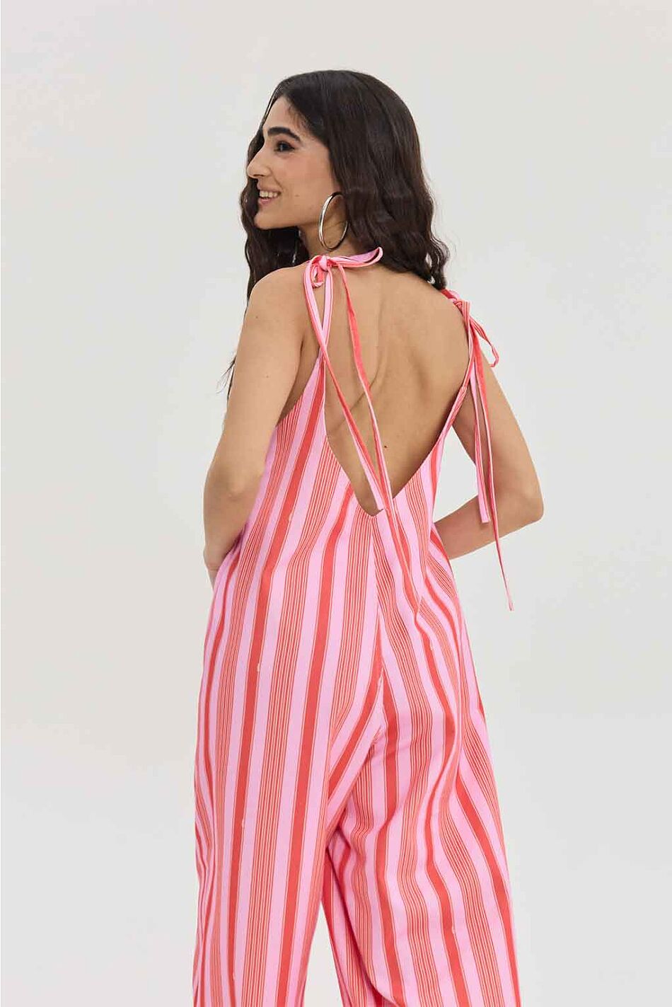 MICAELA JUMPSUIT PINK STRIPES
