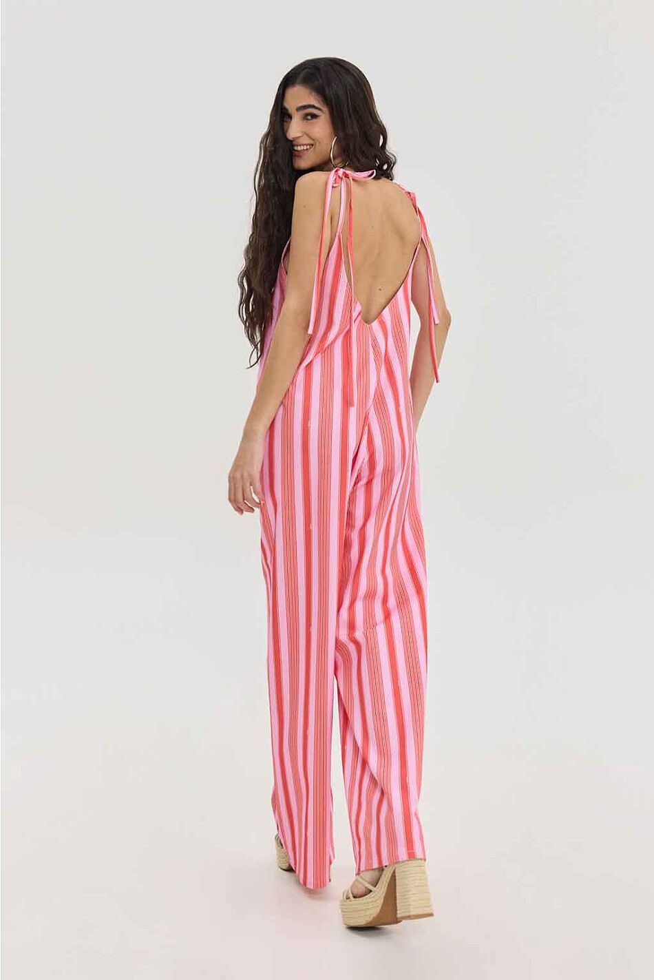 MICAELA JUMPSUIT PINK STRIPES