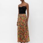 KIKA PLEATED MIDI SKIRT FLORAL