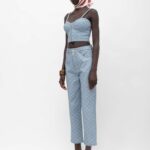 RIANA MONOGRAM DENIM PANTS