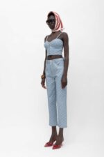 RIANA MONOGRAM DENIM PANTS